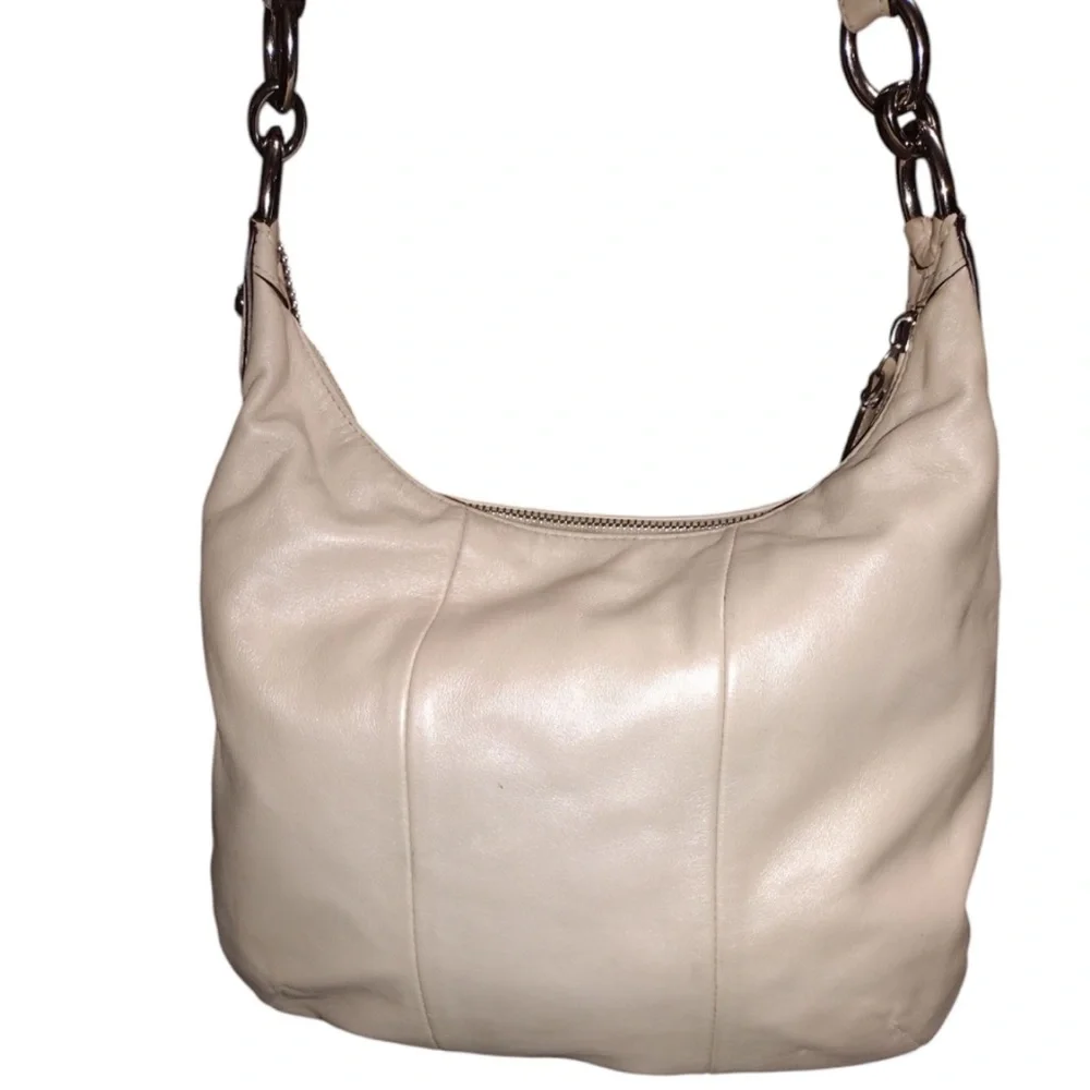 Coach Kristin Hobo Shoulder Bag Ivory Champagne Color With Silver Hardware